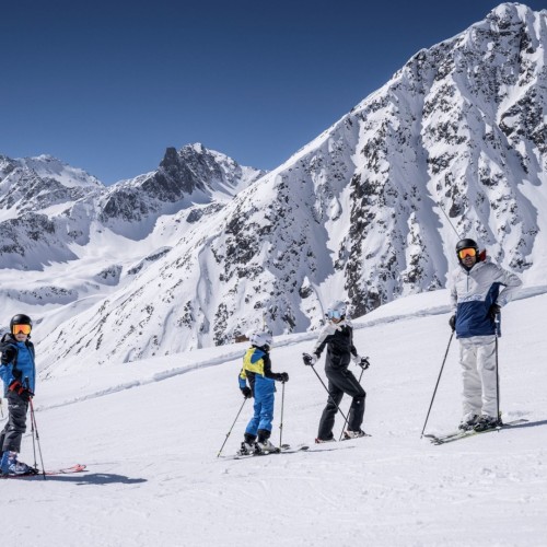 Familie op de piste